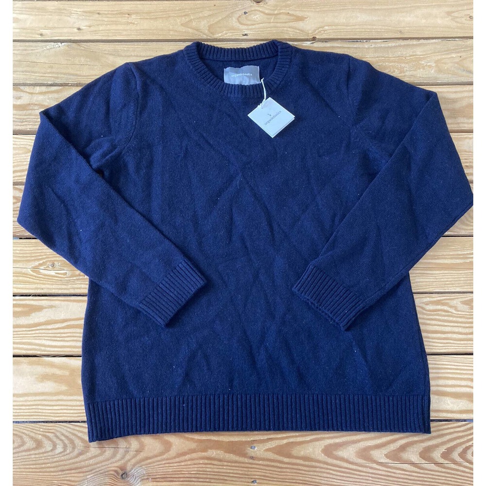 NWT Organic Basics Wool Sweater Size Large Women’s Navy Pullover